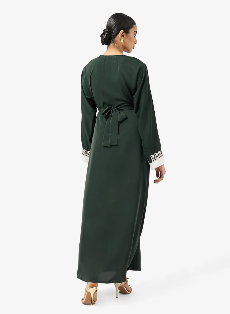 hayas closet  Embroidered Belted Jalabiya for Women | Best Price UAE